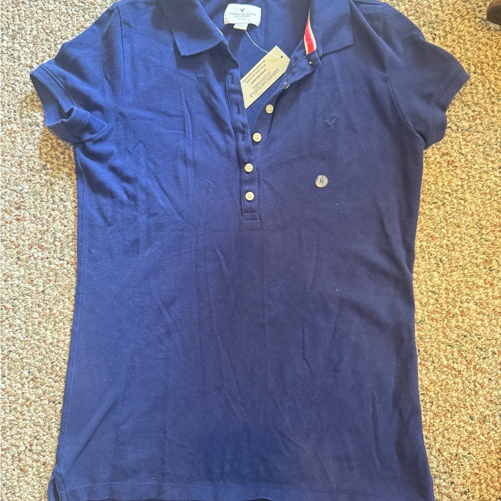 American Eagle NWT Blue Polo Shirt